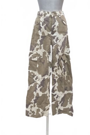 Dámské kalhoty Bershka, barva vzorovaná, velikost 34