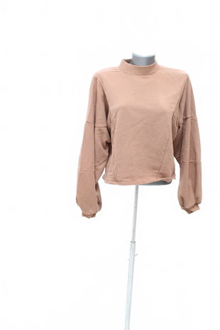 Dámská mikina Bershka bez potisku, barva hnědá, velikost M