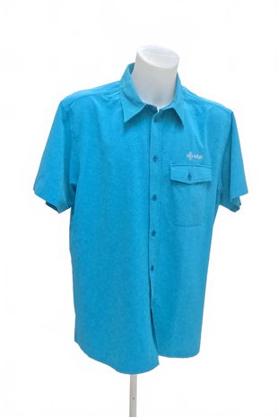 Pánská košile s krátkým rukávem Kilpi, barva tyrkysová, velikost 2XL