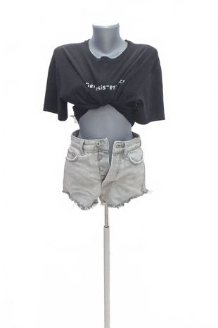 Dámské kraťasy Bershka, barva šedá, velikost 32