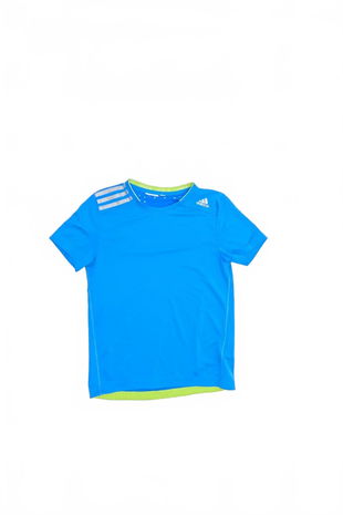Chlapčenské tričko Adidas bez potlače, farba modrá, veľkosť 134