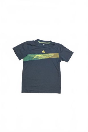 Chlapčenské tričko Adidas s potlačou, farba sivá, veľkosť 152