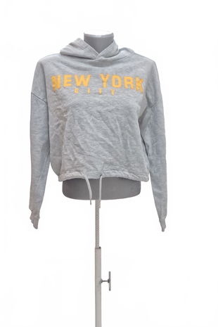 Dívčí mikina H&M s potiskem, barva šedá, velikost 170