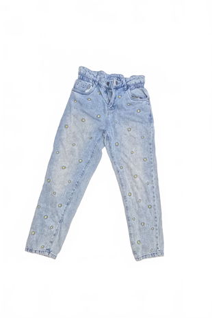 Dívčí kalhoty Y.f.k, barva denim, velikost 146