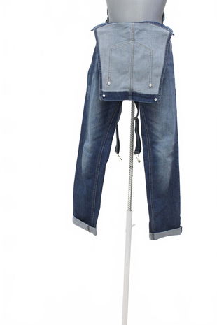 Dívčí kalhoty Lindex, barva denim, velikost 164