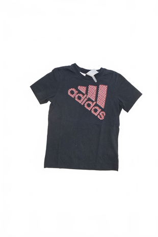 Dívčí tričko Adidas s potiskem, barva černá, velikost 152