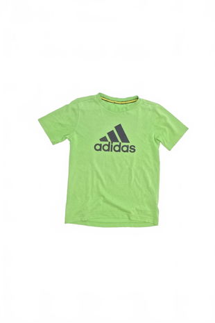 Chlapecké tričko Adidas s potiskem, barva zelená, velikost 134