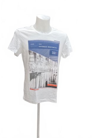 Pánské tričko Adidas s potiskem, barva bílá, velikost M