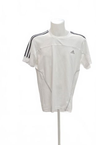Pánské tričko Adidas bez potisku, barva bílá, velikost L