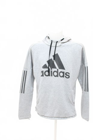 Pánská mikina Adidas s potiskem, barva šedá, velikost L