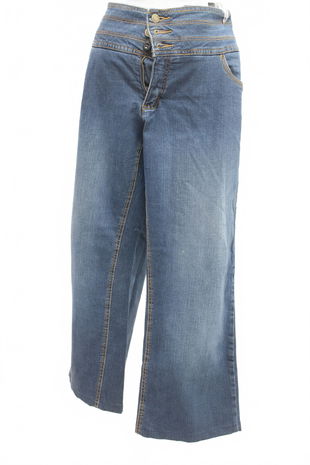 Dámské kalhoty John Baner, barva denim, velikost 48