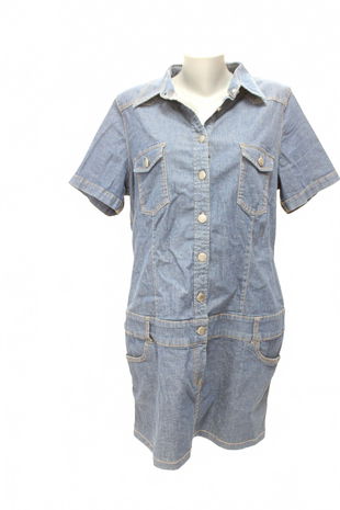 Dámské šaty John Baner, barva denim, velikost 46