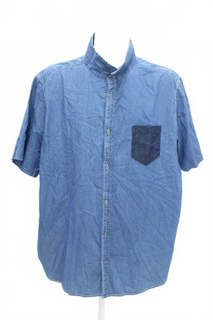 Pánská košile s krátkým rukávem John Baner, barva denim, velikost 47