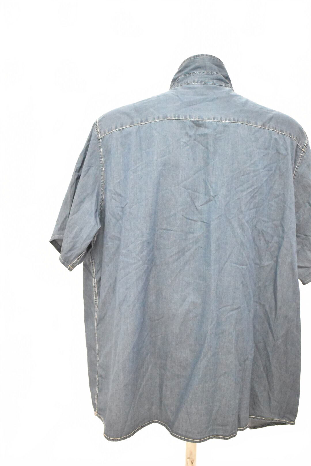 Pánská košile s krátkým rukávem John Baner, barva denim, velikost 47