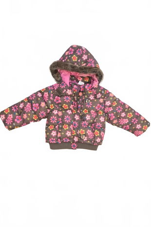 Dievčenská zimná bunda Marks & Spencer, farba kvetovaná, veľkosť 98