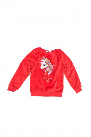 Dievčenská mikina H&M bez potlače, farba červená, veľkosť 122