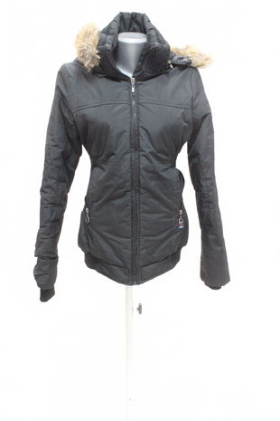 Dámska zimná bunda Exe Jeans, farba čierna, veľkosť S