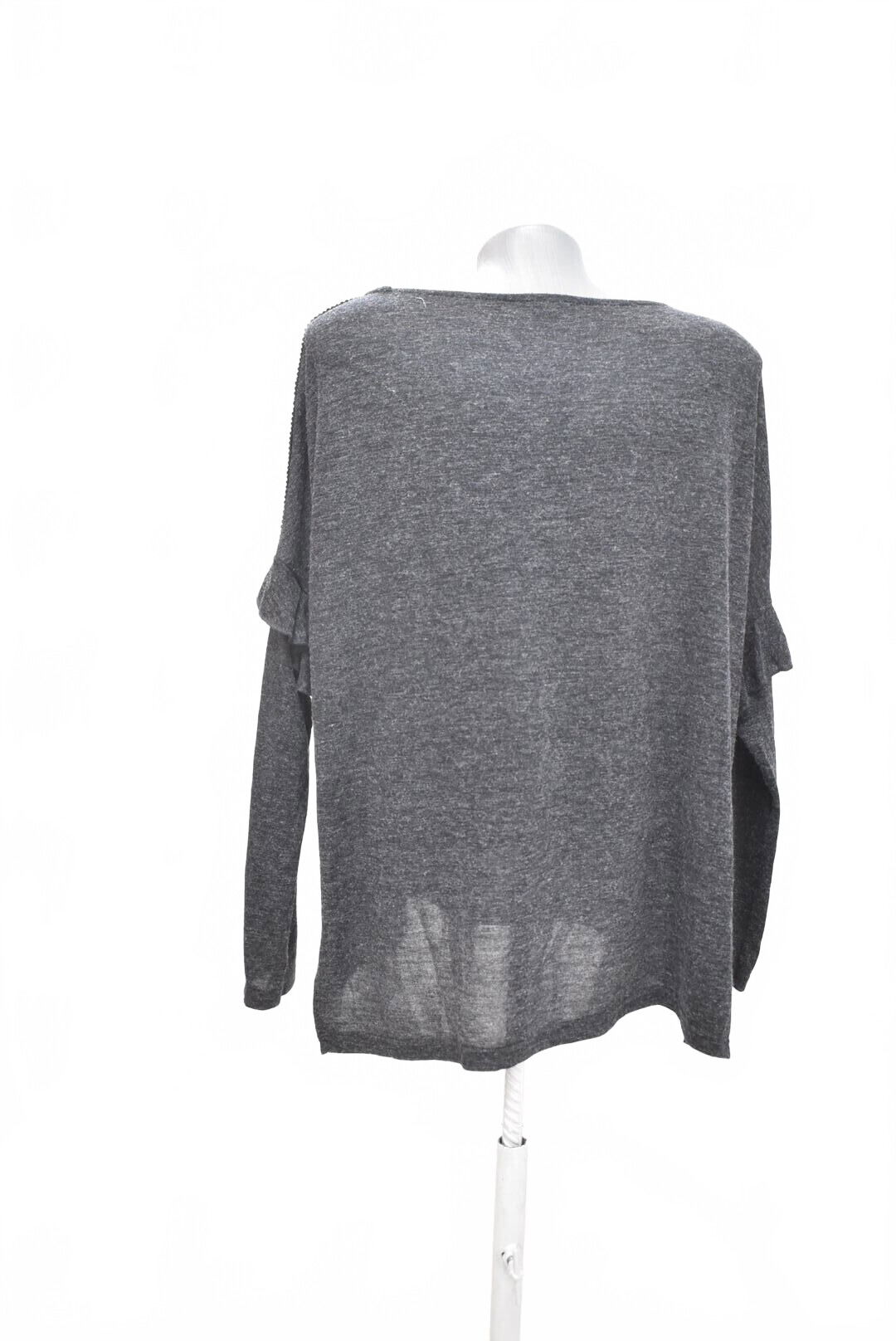 Dámske tričko Vabacci bez potlače, farba sivá, veľkosť M