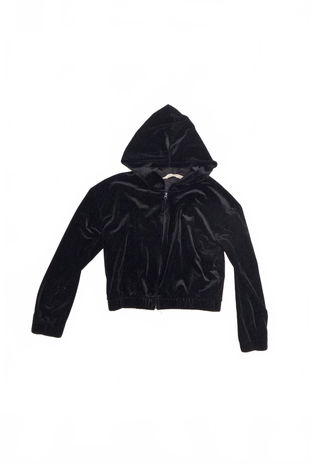 Dievčenská mikina H&M bez potlače, farba čierna, veľkosť 140