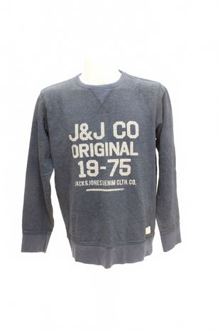 Pánská mikina Jack & Jones s potiskem, barva modrá, velikost XL