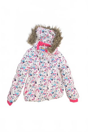 Dievčenská zimná bunda Lewro, farba vzorovaná, veľkosť 128