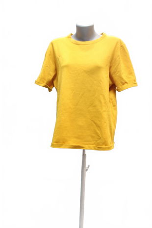 Dámske tričko Shein bez potlače, farba žltá, veľkosť L