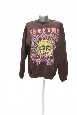 Dievčenská mikina H&M s potlačou, farba hnedá, veľkosť 158