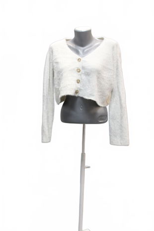 Dámsky sveter Pull&Bear, farba biela, veľkosť S