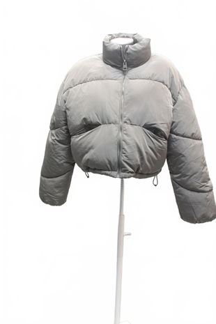 Dámska zimná bunda Pull&Bear, farba sivá, veľkosť L