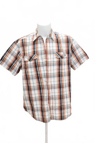 Pánská košile s krátkým rukávem Angelo Litrico, barva vzorovaná, velikost XL