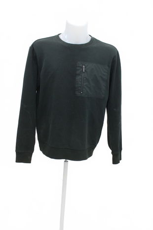 Pánská mikina Reserved bez potisku, barva zelená, velikost M