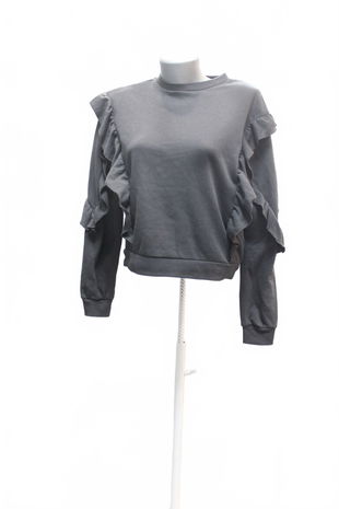 Dievčenská mikina H&M bez potlače, farba sivá, veľkosť 158