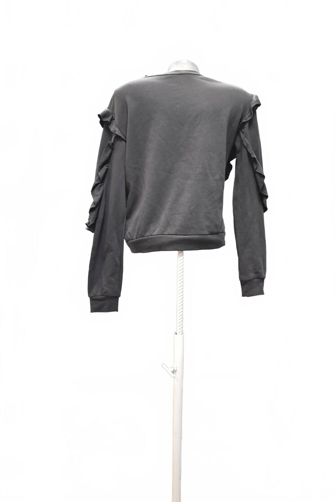 Dievčenská mikina H&M bez potlače, farba sivá, veľkosť 158