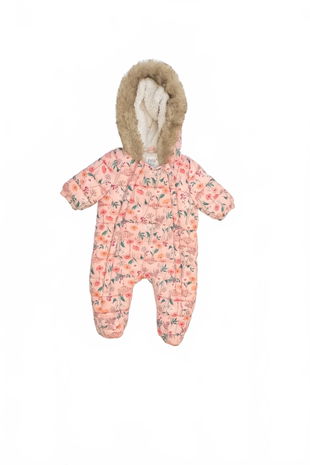 Dievčenská zimná kombinéza F&F, farba kvetovaná, veľkosť 0-1 m
