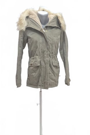 Dámska zimná bunda Pull&Bear, farba khaki, veľkosť S