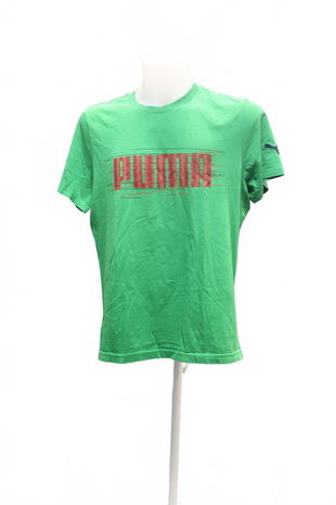 Pánské tričko Puma s potiskem, barva zelená, velikost 52