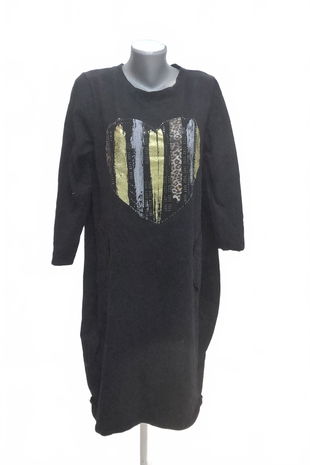 Dámske šaty New Collection, farba čierna, veľkosť M