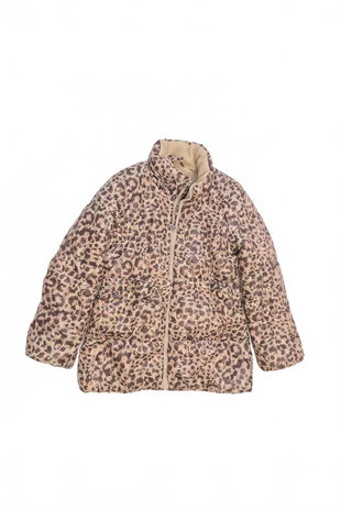 Dievčenská zimná bunda H&M, farba zvieracie vzory, veľkosť 128