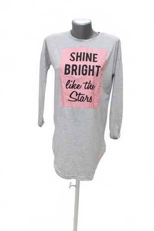 Dievčenské tričko Y.f.k s potlačou, farba sivá, veľkosť 158