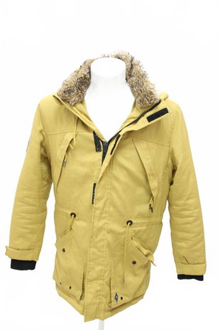 Pánská zimní bunda Bershka, barva žlutá, velikost S