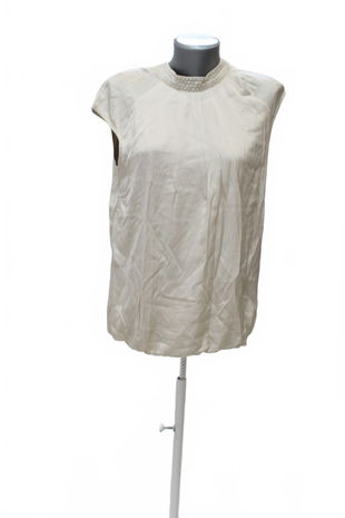 Dámske tričko Comma bez potlače, farba béžová, veľkosť 38