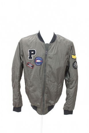 Pánská bunda Pull&Bear, barva khaki, velikost L