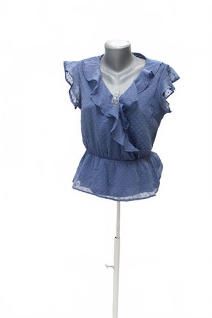 Dámske tričko About You bez potlače, farba modrá, veľkosť 36