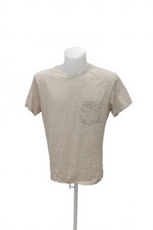 Pánské tričko Sinsay bez potisku, barva béžová, velikost L