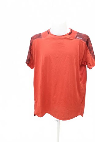 Pánské tričko Decathlon bez potisku, barva červená, velikost XL