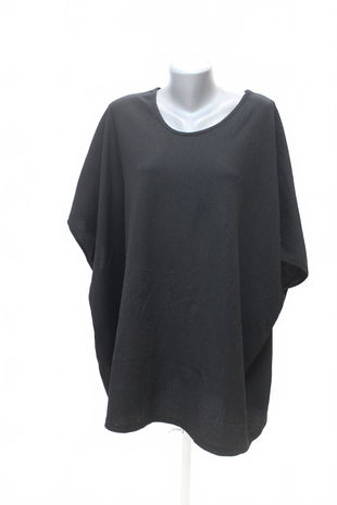 Dámske tričko Shein bez potlače, farba čierna, veľkosť 2XL