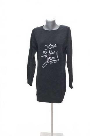 Dámska mikina John Baner s potlačou, farba čierna, veľkosť M