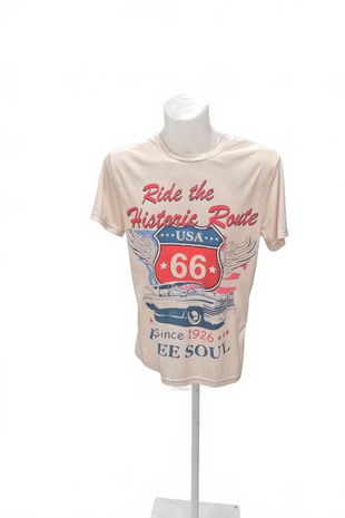 Pánské tričko Genesis s potiskem, barva béžová, velikost S