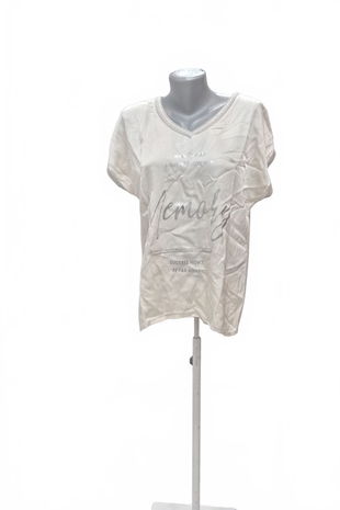 Dámske tričko Made In Italy s potlačou, farba béžová, veľkosť M