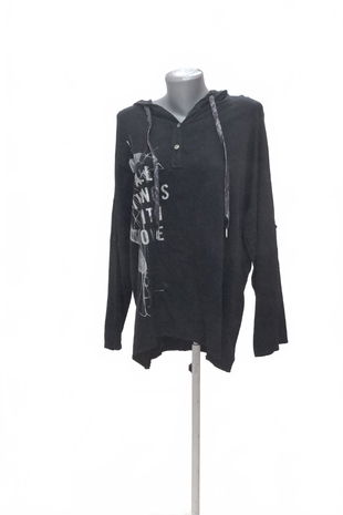 Dámské tričko Genesis s potiskem, barva černá, velikost XL